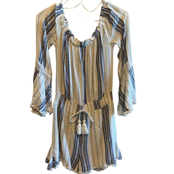 Versona Blue White Romper Sz M - Picture 1 of 13